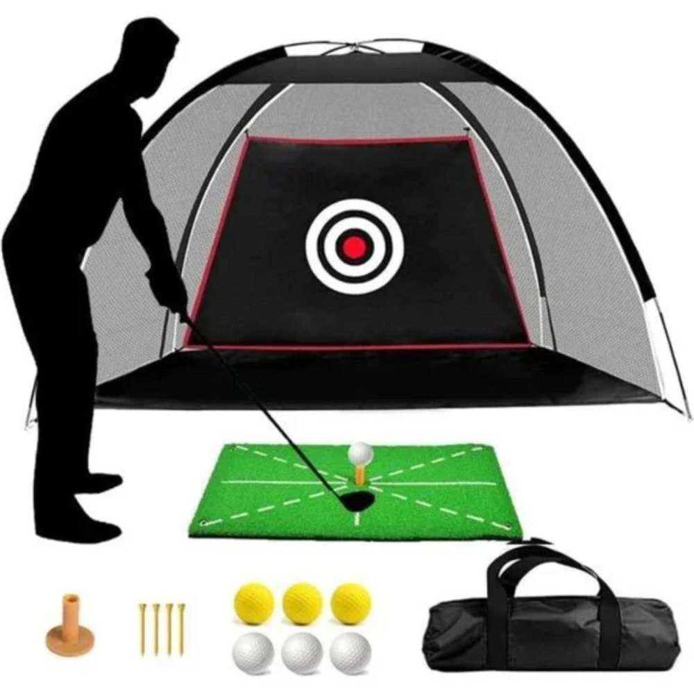 Black Golf Practice Net Set Golf Nets for Backyard Driving Golf Net